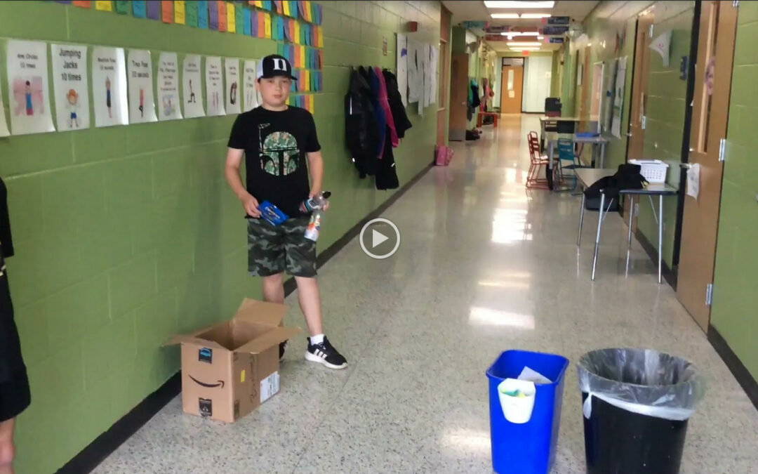 Screenshot of a video about recycling